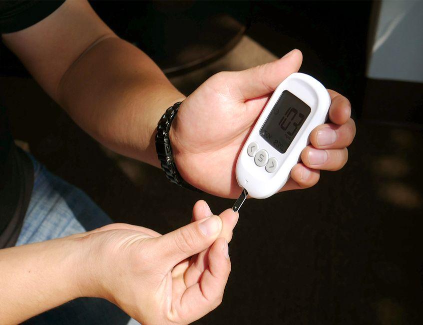Glucose chart showing a rapid rise