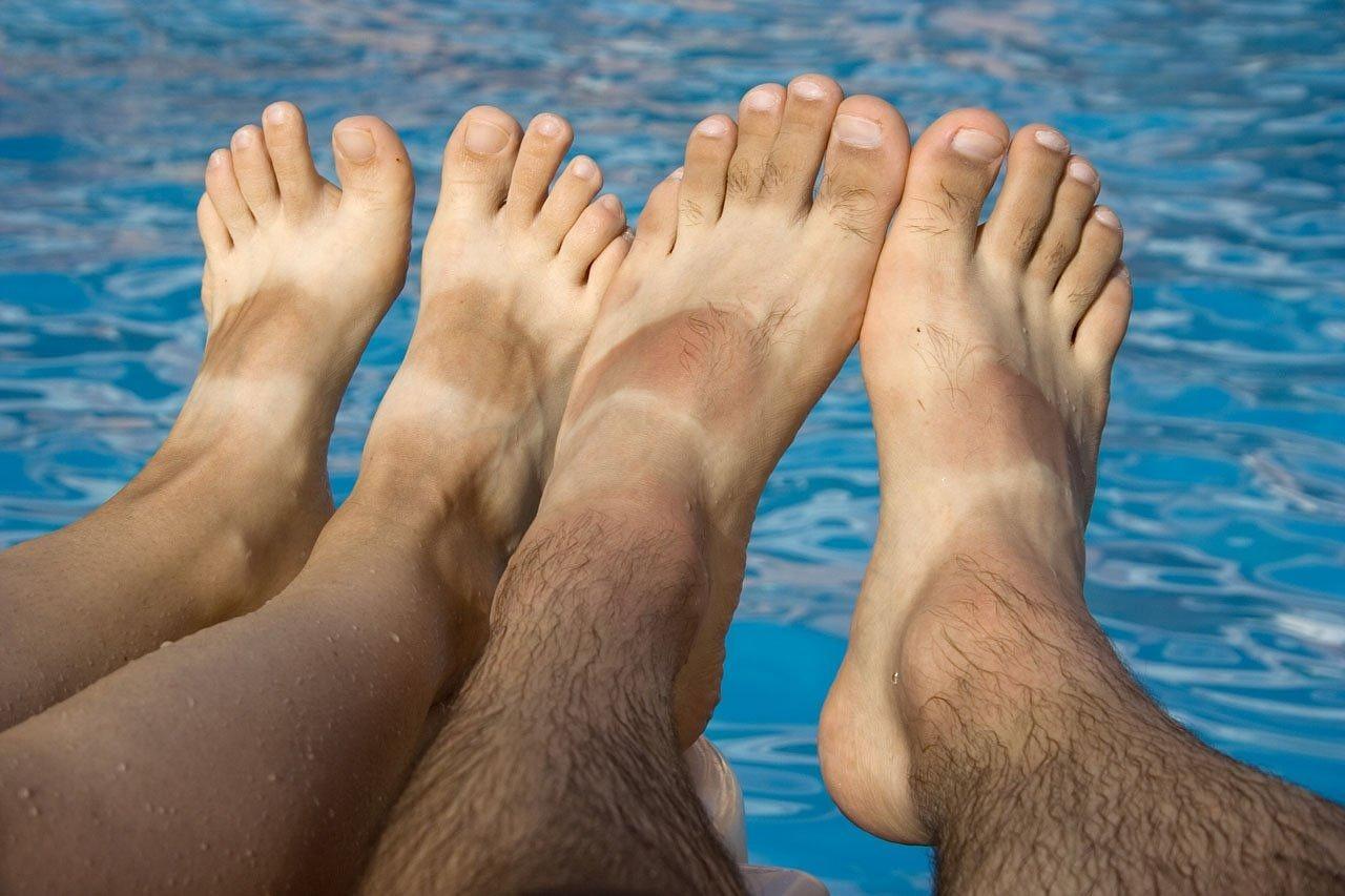 Diagram illustrating nerve fibers in feet and legs
